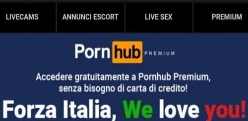 Pornhub premium gratis per gli italiani.